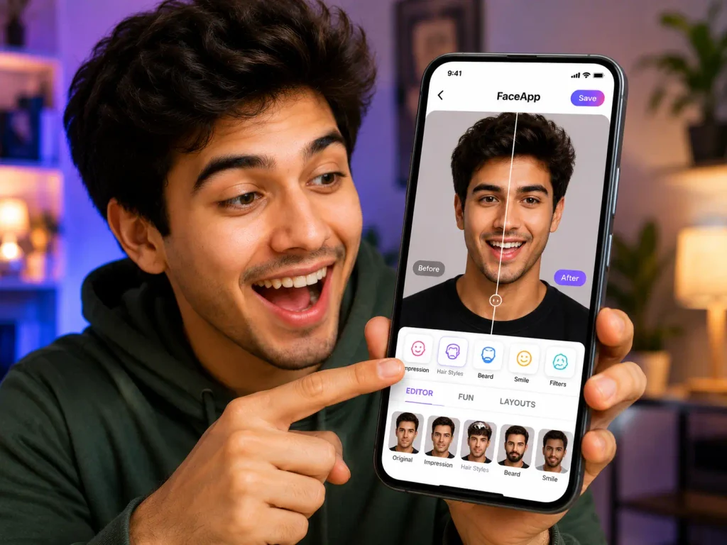 User Editing pics in FaceApp APK